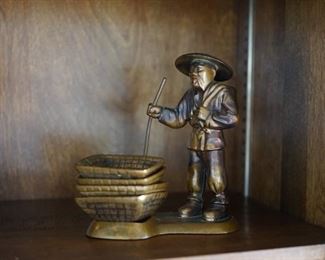 Chinese gentleman with four trays, Bronze