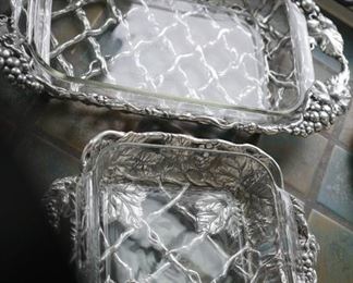 Pair of nambe serving pieces