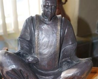 Bronze metal Budda figurine. 14"