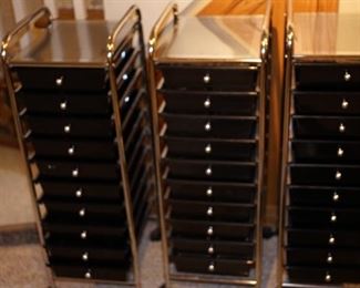 Storage units with plastic drawers. Perfect for craft supplies