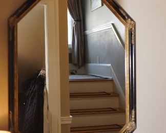 One of several nice wall mirrors. This octogan mirror has accented wth gold designs