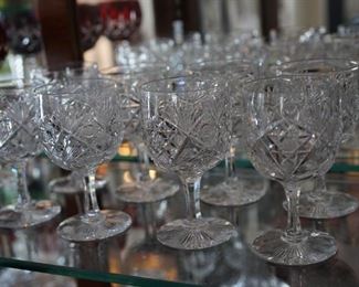 Hawkes cut glass crystal goblets set of eight. Very good .