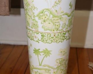 Later vase of Asian motif . Has drieds to accent.