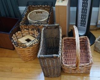 Many nice baskets some with dried florals and grasses