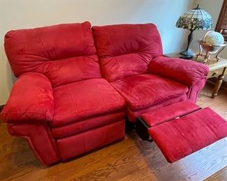 Additional view of sofa loveseat reclined. Both sides recline.