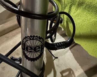 Plate on front of Jeep Comanche bike