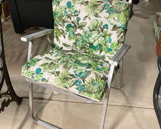 Vintage aluminum chair w/ cushion,  was $15, NOW $7