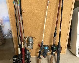 Fishing rods w/ reels, was $25 each, NOW $15 each