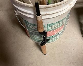 Additional view of handle of non-reel fishing poles