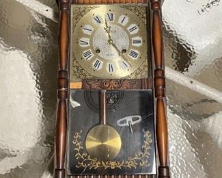 Vintage Centurion 35 day wind-up clock, comes with key (small veneer missing below clock face on left),  28"H, was $75, NOW $45