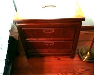 Pair of Thomasville "Mystique" bedroom nightstands, 26"W x 17"D x 24"H,  $245 each