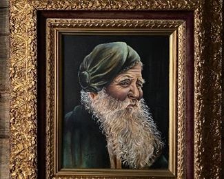 Frenchman oil painting in nice antique frame!