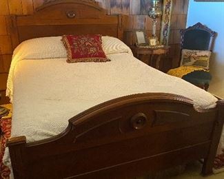 Antique carved walnut bed.....gorgeous!