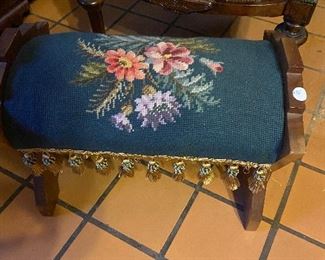 One of the many needlepoint stools in the estate!