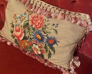 Large needlepoint pillow with special trim!