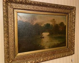 Antique framed oil painting!
