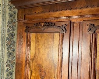 Hand carved details on the wardrobe!