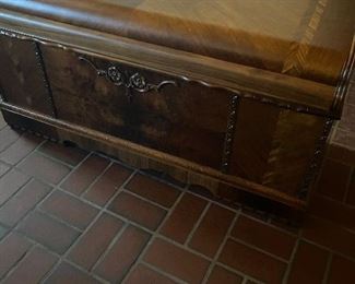 Antique cedar chest with inlay design!
