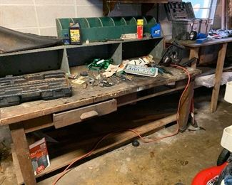 work bench, tools