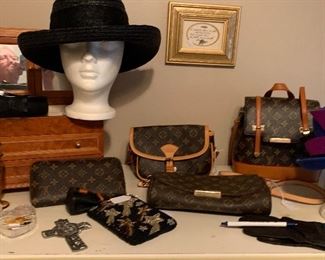 hats, purses, jewelry, gloves 