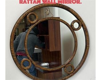 Lot 1209 Round Decorative Rattan Wall Mirror. 