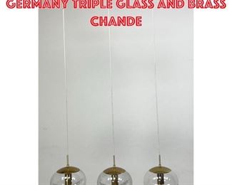 Lot 1208 Peill and Putzler Germany triple glass and brass chande