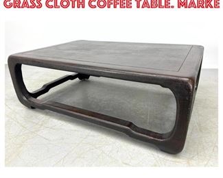 Lot 1211 Karl Springer Lacquered Grass Cloth Coffee Table. Marke