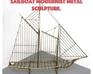 Lot 1217 C. Jere 1976 Iconic Sailboat Modernist Metal Sculpture.