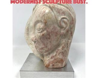 Lot 1218 Carved Stone Head Modernist Sculpture Bust. 