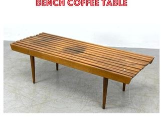 Lot 1223 Mid century modern slat bench coffee table