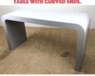 Lot 1225 Gray Laminate Console Table with Curved ends. 