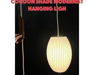 Lot 1231 George Nelson style Cocoon Shade Modernist Hanging Ligh