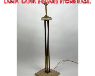 Lot 1238 Brass and Marble Table Lamp. Lamp. Square stone base.