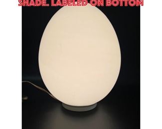 Lot 1240 Laurel egg lamp glass shade. Labeled on bottom