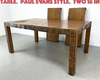 Lot 1256 Lane Pueblo Dining Table. Paul Evans Style. two 18 in