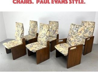 Lot 1257 Set 6 Lane Pueblo Dining Chairs. Paul Evans Style. 