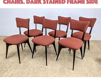 Lot 1258 Set 6 ICO PARISI Dining Chairs. Dark Stained Frame Side