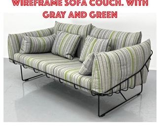 Lot 1262 Herman Miller Wireframe Sofa Couch. with Gray and green
