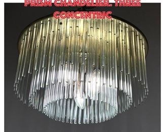 Lot 1264 Modernist Glass Rod Prism Chandelier. Three concentric 