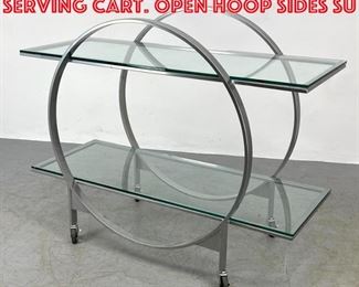 Lot 1265 Art Deco style Rolling Serving Cart. Open Hoop Sides su