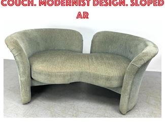 Lot 1266 Two Seater Love Seat Couch. Modernist Design. Sloped ar