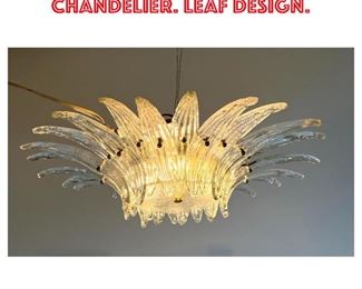 Lot 1267 Murano Art Glass Chandelier. Leaf design. 