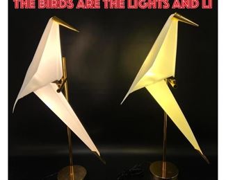 Lot 1268 Pr Figural Bird Lamps. The birds are the lights and li