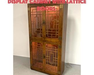 Lot 1276 Contemporary Modern Display Cabinet with Lattice Doors.