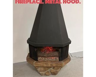 Lot 1280 Wall Standing Electric Fireplace. Metal Hood. 