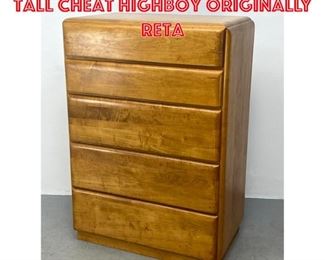 Lot 1282 Russell Wright Maple tall cheat highboy originally reta