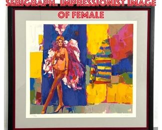 Lot 1301 Nicola Simbari serigraph. Impressionist image of female