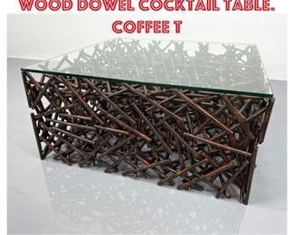 Lot 1307 Modernist Brutalist Wood Dowel Cocktail Table. Coffee t
