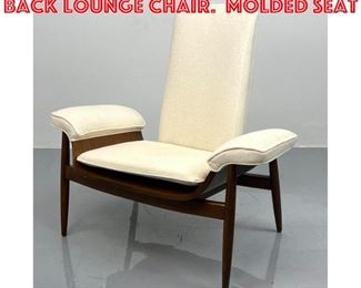 Lot 1309 Vintage Decorator Tall Back Lounge Chair. Molded seat 