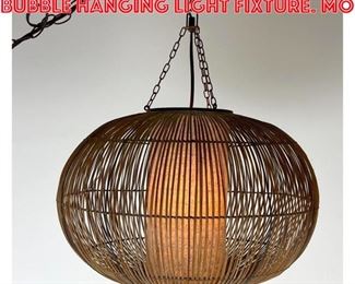 Lot 1310 Cage form split rattan Bubble hanging light fixture. Mo